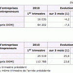 Les créations d’auto-entreprises en hausse au premier trimestre 2010