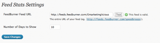 Feed Stats For WordPress - Feed Stats Settings