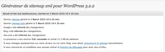 Générateur de sitemap xml pour wordpress