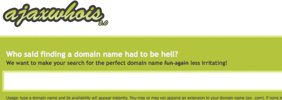Ajaxwhois - Chercher Un Nom De Domaine