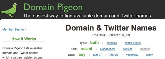 Domain Pigeon - Trouver Nom Domaine