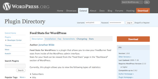 Feed Stats For Wordpress - Feed Stats Pour Wordpress