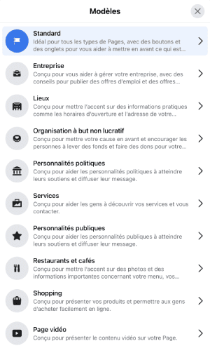 page-facebook-modeles