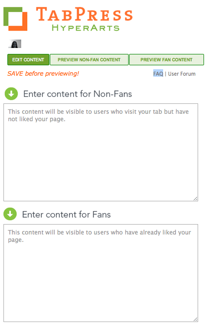 tabpress-application-facebook-landing-page