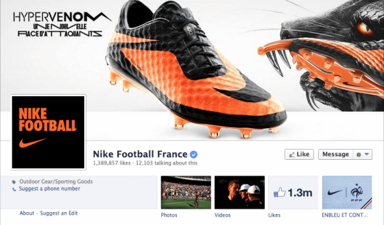 page-facebook-Nike-Football-France