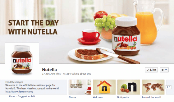 page-facebook-Nutella