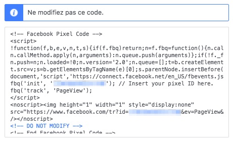 Code base pixel Facebook