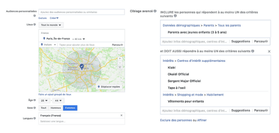 publicite facebook ciblage
