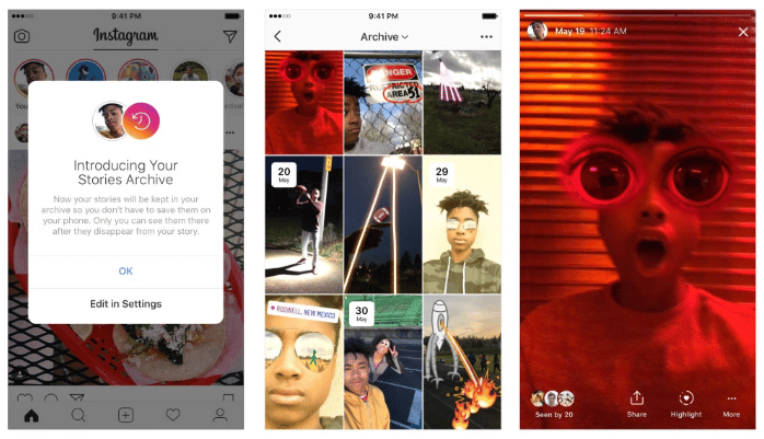 instagram stories archives