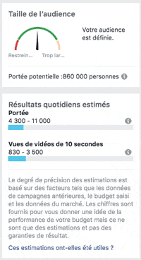 facebook ads taille audience publicite