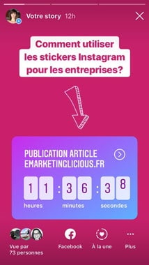 sticker instagram compte rebours
