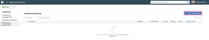 facebook publications page creer publication
