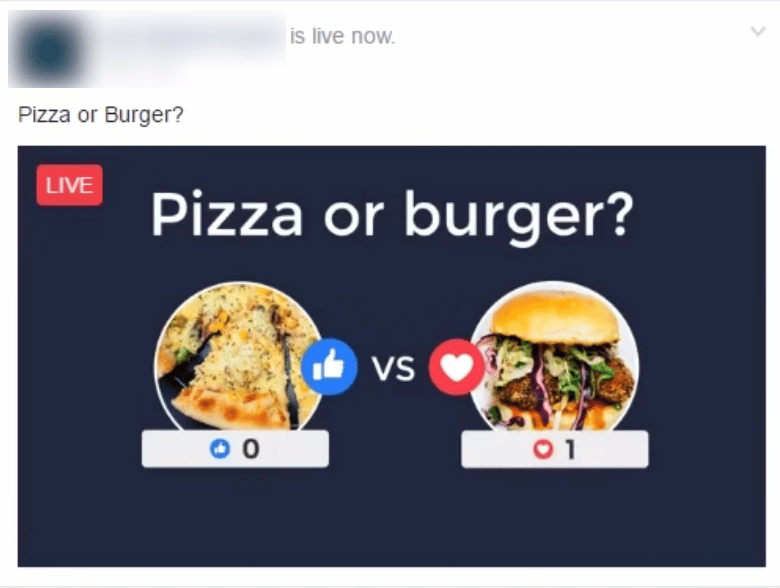Facebook engagement live video bait vote baiting