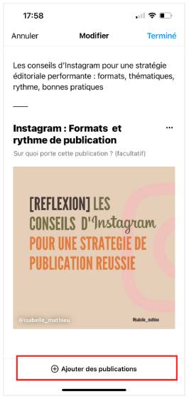 guide instagram ajouter publications