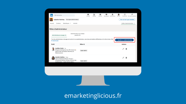 ajouter administrateur page linkedin