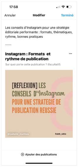 guides instagram publications titre description