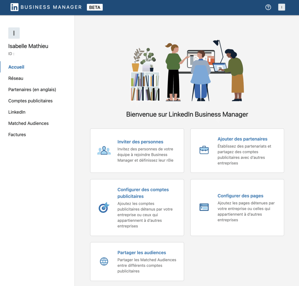 comment inviter des personnes dans le business manager LinkedIn