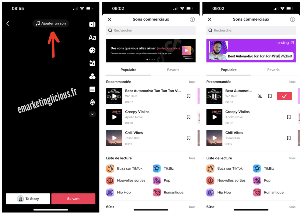 ajouter un son video tiktok