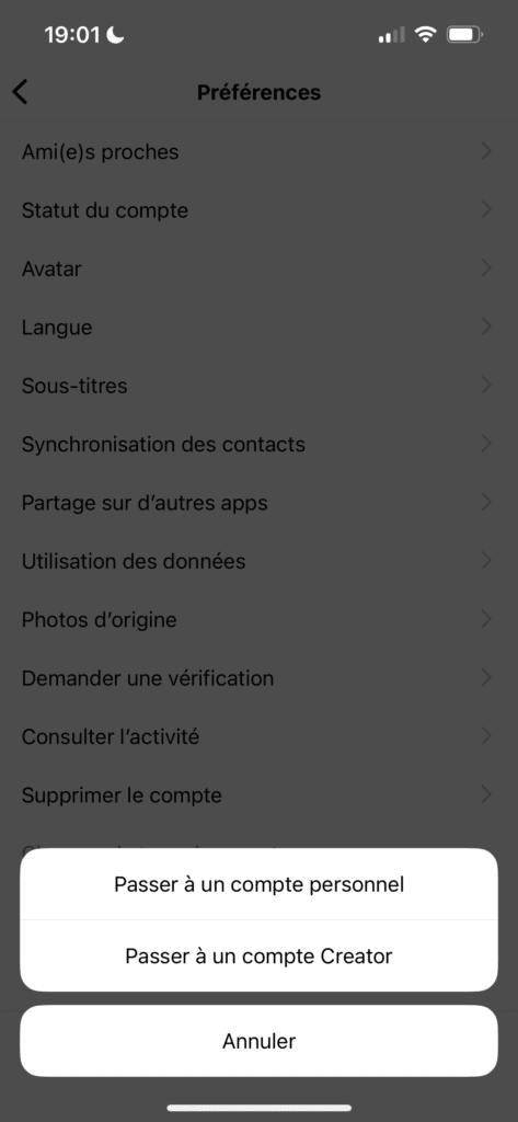 convertir compte createur creator instagram