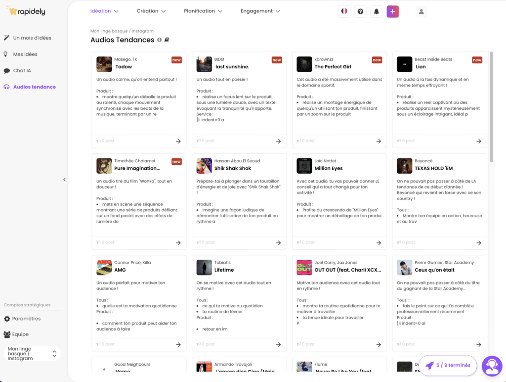 rapidely audios tendances