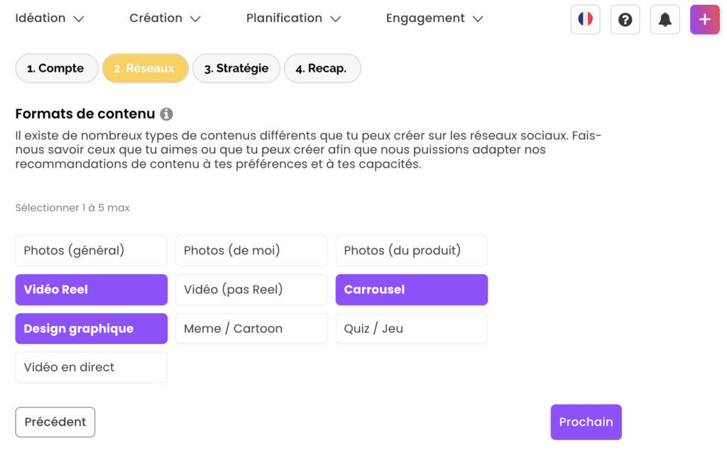 rapidely reseaux formats de contenu