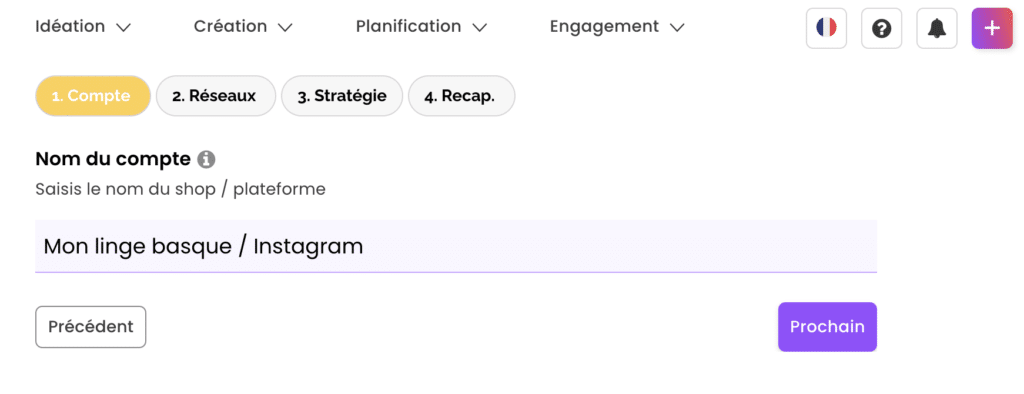 nom du compte dans rapidely