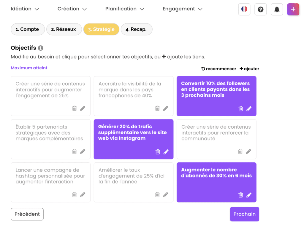 objectifs pour la strategie dans rapildey
