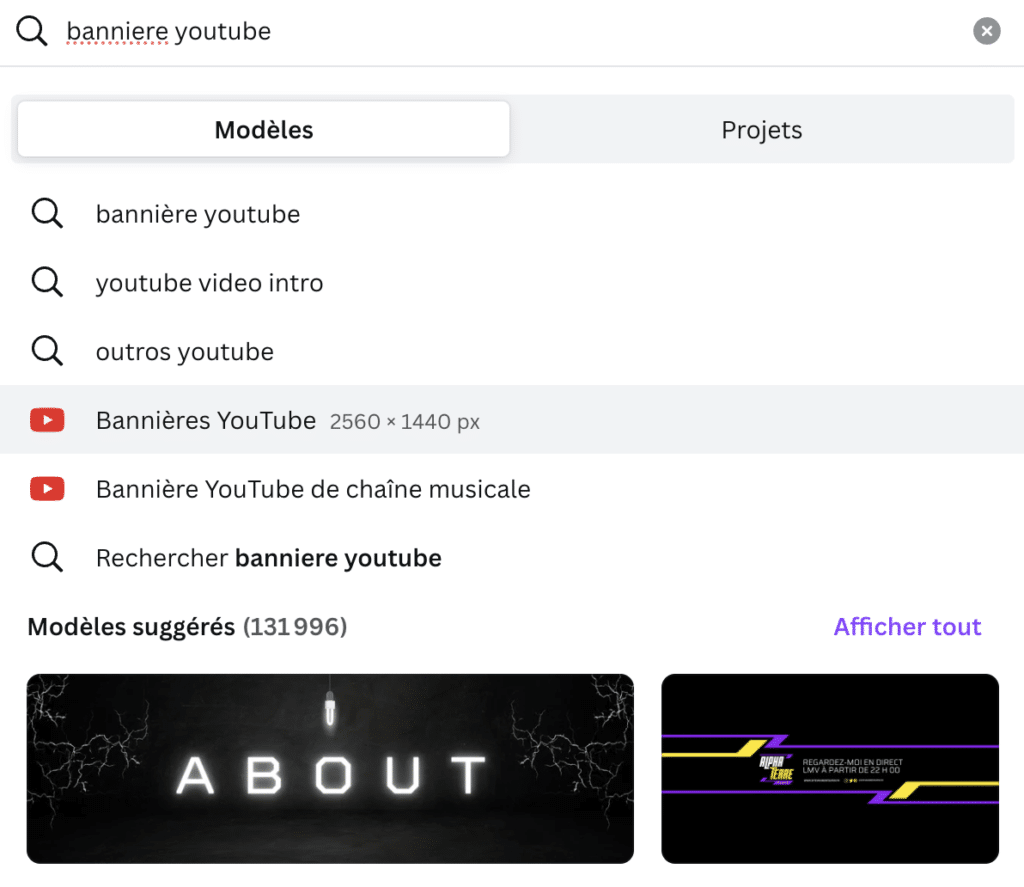 banniere youtube canva